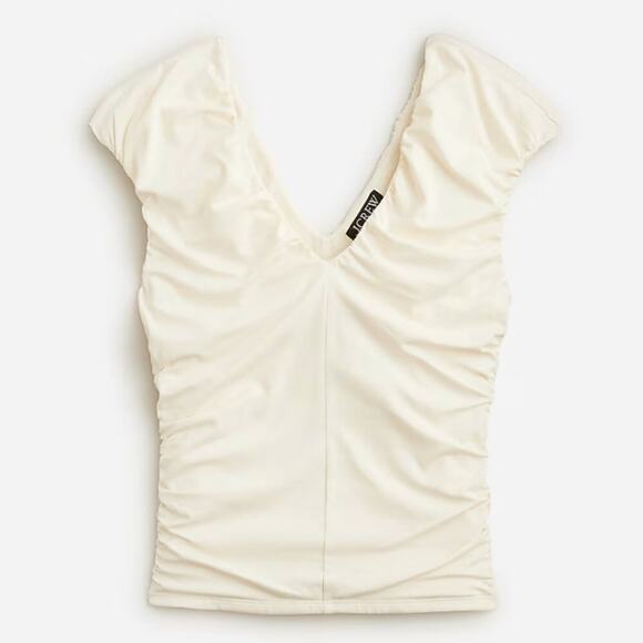 J. Crew Ruched V-Neck Top Size Medium - Picture 1 of 10